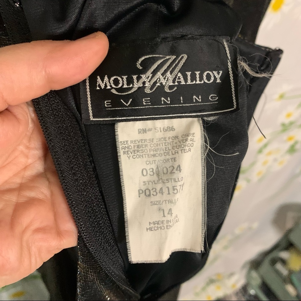 Vintage 90s little silver black cocktail crisscross back flare knee length dress - Picture 7 of 7